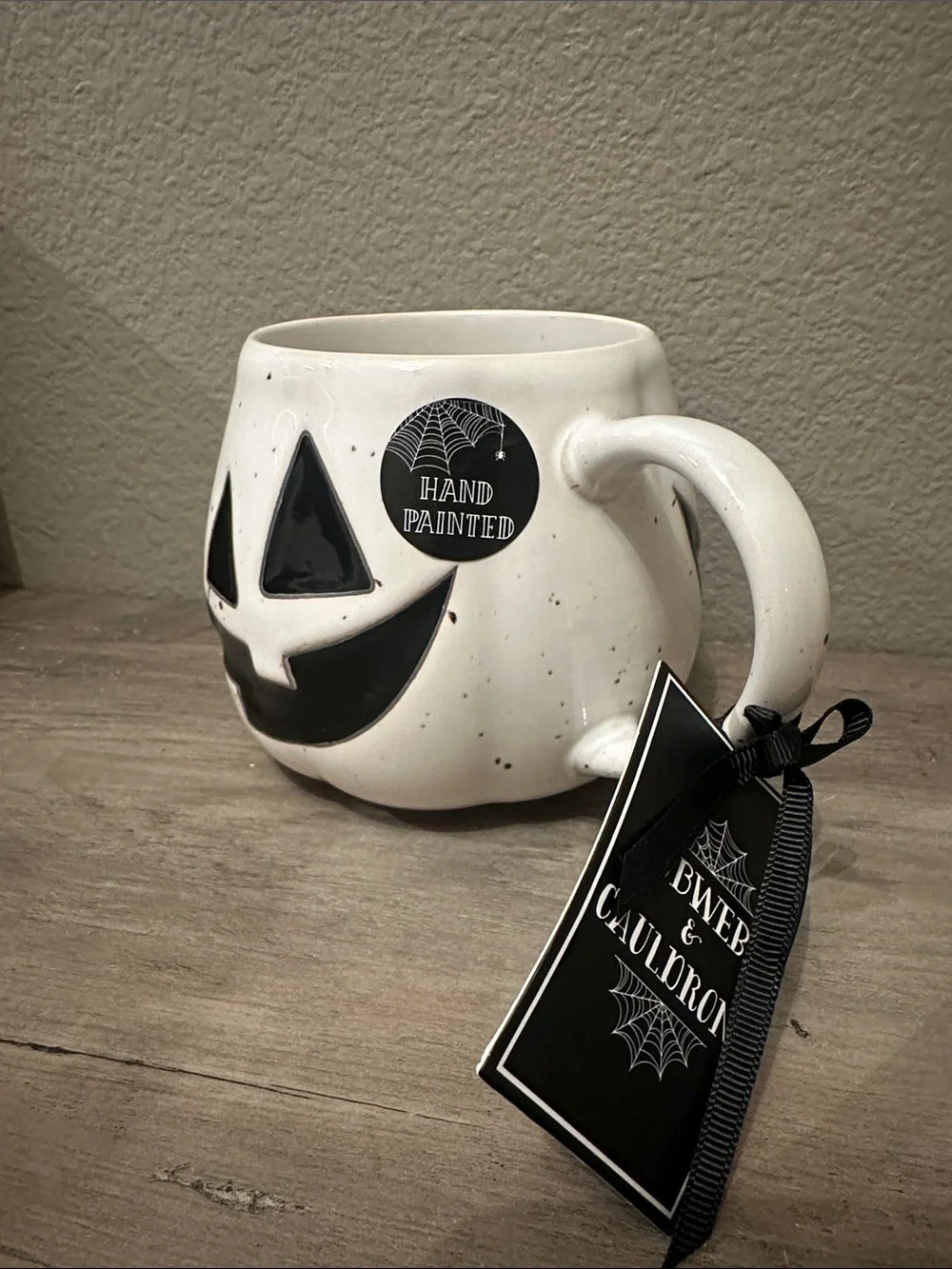 Cobwebs & Cauldrons Pumpkin Face Mug